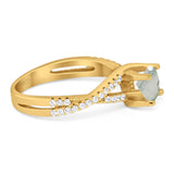 Art Deco Round Natural Stone Twisted Ring