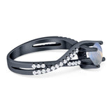 Art Deco Round Natural Stone Twisted Ring