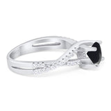 Art Deco Round Natural Stone Twisted Ring