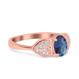 Art Deco Oval Natural Stone Promise Ring
