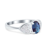 Art Deco Oval Natural Stone Promise Ring