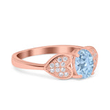 Art Deco Oval Natural Stone Promise Ring