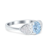 Art Deco Oval Natural Stone Promise Ring