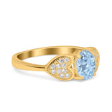 Art Deco Oval Natural Stone Promise Ring