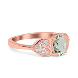 Art Deco Oval Natural Stone Promise Ring