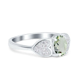 Art Deco Oval Natural Stone Promise Ring