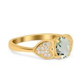 Art Deco Oval Natural Stone Promise Ring