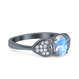 Art Deco Oval Natural Stone Promise Ring