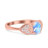 Art Deco Oval Natural Stone Promise Ring