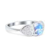 Art Deco Oval Natural Stone Promise Ring