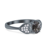 Art Deco Oval Natural Stone Promise Ring