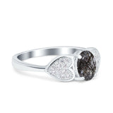 Art Deco Oval Natural Stone Promise Ring