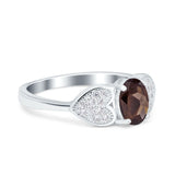 Art Deco Oval Natural Stone Promise Ring