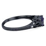 Round Natural Stone Leaf Vintage Style Ring