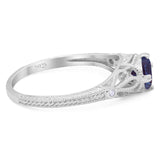 Round Natural Stone Leaf Vintage Style Ring