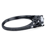 Round Natural Stone Leaf Vintage Style Ring