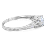 Round Natural Stone Leaf Vintage Style Ring