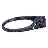 Round Natural Stone Leaf Vintage Style Ring