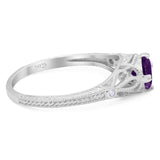 Round Natural Stone Leaf Vintage Style Ring