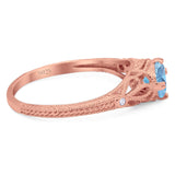 Round Natural Stone Leaf Vintage Style Ring