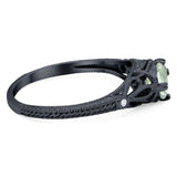 Round Natural Stone Leaf Vintage Style Ring