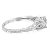 Round Natural Stone Leaf Vintage Style Ring