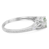 Round Natural Stone Leaf Vintage Style Ring