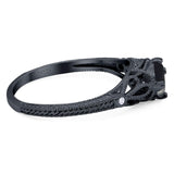 Round Natural Stone Leaf Vintage Style Ring