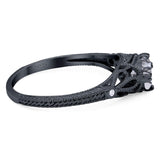 Round Natural Stone Leaf Vintage Style Ring