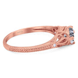 Round Natural Stone Leaf Vintage Style Ring