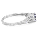 Round Natural Stone Leaf Vintage Style Ring