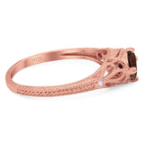 Round Natural Stone Leaf Vintage Style Ring