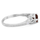 Round Natural Stone Leaf Vintage Style Ring