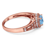 Art Deco Round Natural Stone Halo Ring