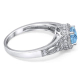 Art Deco Round Natural Stone Halo Ring