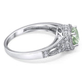 Art Deco Round Natural Stone Halo Ring