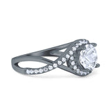 Round Natural Stone Twisted Ring