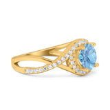 Round Natural Stone Twisted Ring