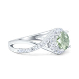 Round Natural Stone Twisted Ring