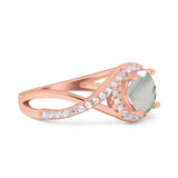 Round Natural Stone Twisted Ring