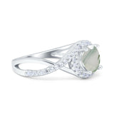 Round Natural Stone Twisted Ring