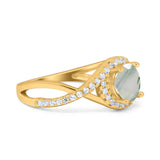 Round Natural Stone Twisted Ring