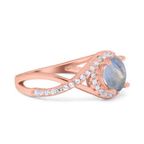 Round Natural Stone Twisted Ring