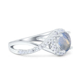 Round Natural Stone Twisted Ring