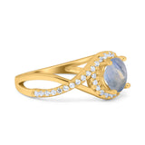 Round Natural Stone Twisted Ring