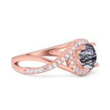 Round Natural Stone Twisted Ring