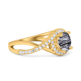 Round Natural Stone Twisted Ring