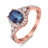 Oval Natural Stone Split Shank Ring