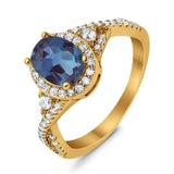 Oval Natural Stone Split Shank Ring