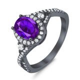 Oval Natural Stone Split Shank Ring